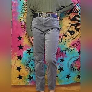 Talbots Gray High-Waist Straight-Leg Cords